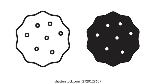 Ilustração de ícone de biscoito, vetor de linha fina, sinal de web design,