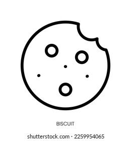 biscuit icon. Line Art Style Design Isolated On White Background