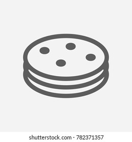 Biscuit icon line symbol. Isolated vector illustration of cookie sign concept for your web site mobile app logo UI design.
