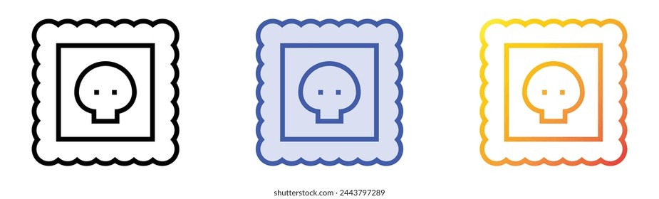 biscuit icon. Linear, Blue Fill and Gradient Style Design Isolated On White Background