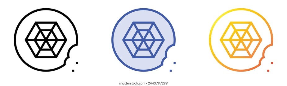 biscuit icon. Linear, Blue Fill and Gradient Style Design Isolated On White Background