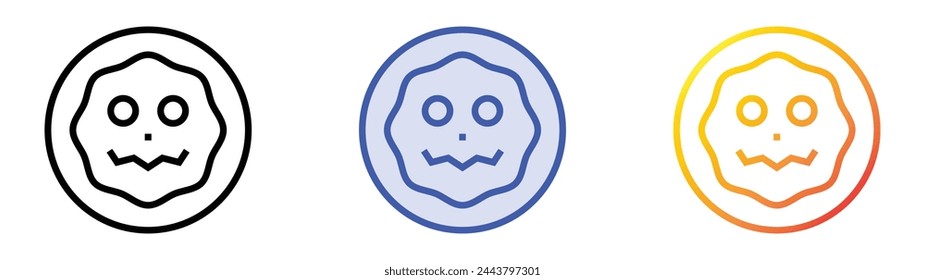 biscuit icon. Linear, Blue Fill and Gradient Style Design Isolated On White Background