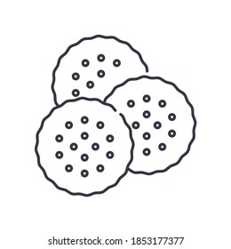 Biscuit icon. Linear isolated illustration, thin line vector. Web design outline sign concept symbol with editable stroke on white background.