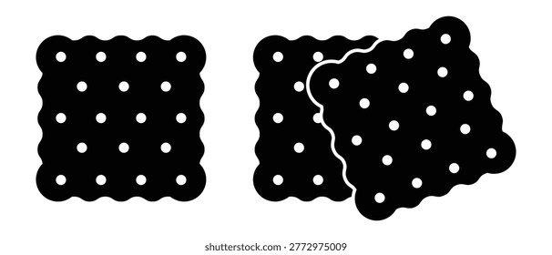 Biscuit icon. set, set of biskut icon, Set Biskut Cracker Icon, Biscuit Cookie icon.
