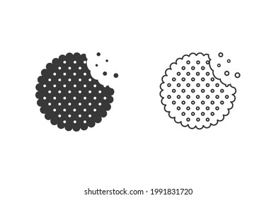 Conjunto de iconos de Biscuit. Icono de vector de alimento