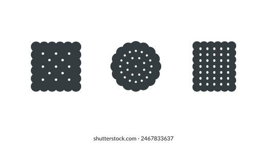 Ilustración vectorial de iconos de galletas. Cookie, galleta, Snack símbolo de icono. Signo y símbolo de panadería.