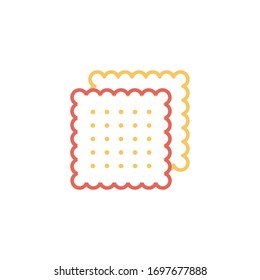 biscuit icon vector illustration two color line style design. isolated on white background