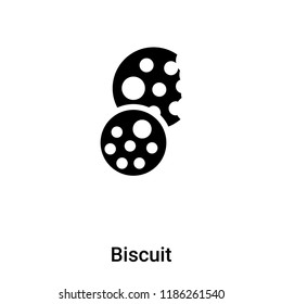 Biscuit icon vector isolated on white background, logo concept of Biscuit sign on transparent background, filled black symbol