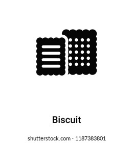 Biscuit icon vector isolated on white background, logo concept of Biscuit sign on transparent background, filled black symbol