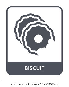 biscuit icon vector on white background, biscuit trendy filled icons from Fastfood collection, biscuit simple element illustration