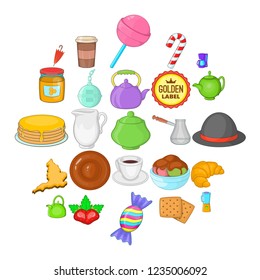 Biscuit icons set. Cartoon set of 25 biscuit vector icons for web isolated on white background