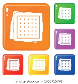 Biscuit icons set collection vector 6 color isolated on white background