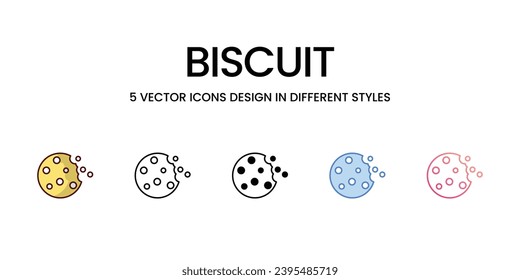Biscuit Icons set. Suitable for Web Page, Mobile App, UI, UX and GUI design. Vector stock illustration.