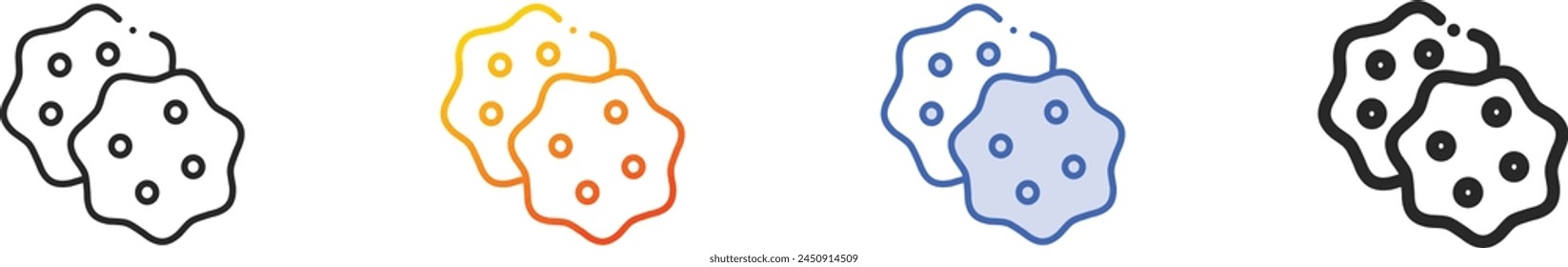 biscuit icon.Thin Linear, Gradient, Blue Stroke and bold Style Design Isolated On White Background