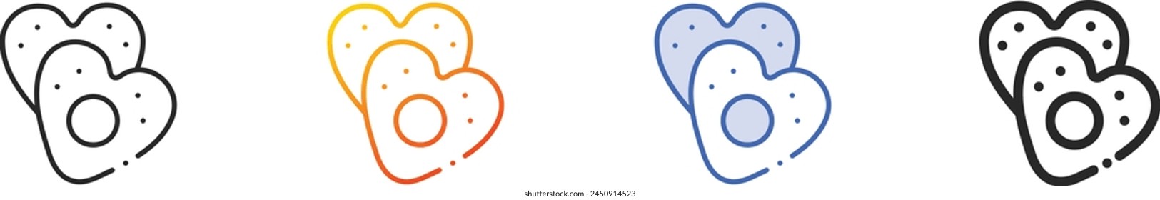 biscuit icon.Thin Linear, Gradient, Blue Stroke and bold Style Design Isolated On White Background