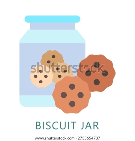 Biscuit Jar Flat Icon Mini Illustration, Use For Modern Concept, Print, Ui, Ux Kit, Web And App Development. Vector Related To Ramadan, Eid Al-Fitr, Eid Al-Adha And More
