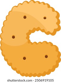 Biscuit Letter Alphabet Vector Element