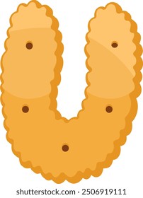 Biscuit Letter Alphabet Vector Element