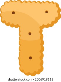 Elemento de Vector de alfabeto de letras de galleta