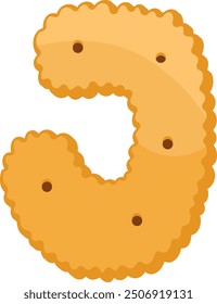 Biscuit Letter Alphabet Vector Element