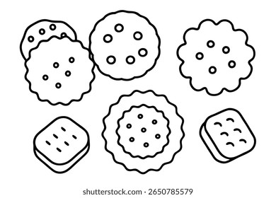 biscuit line art perfect for cafe menu design