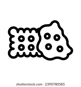 biscuit line icon illustration vector graphic. Simple element illustration vector graphic, suitable for app, websites, and presentations isolated on white background