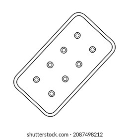 biscuit line vector illustration,isolated on white background,top view