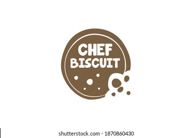 Biscuit logo, bake snack icon, brown bake biscuit. simple minimalist design.