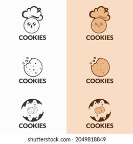 biscuit logo design inspiration. set of cookie logo concept design template vector, retro food brand logotype