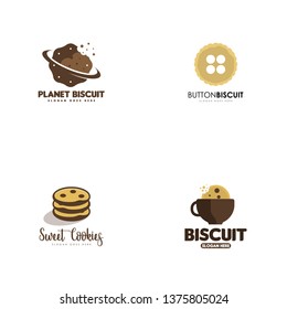 Biscuit logo template. Cookies logo template vector