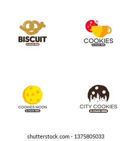 Biscuit logo template. Cookies logo template vector
