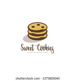 Biscuit logo template. Cookies logo template vector
