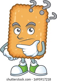 Concepto de diseño de mascota de bigote con gesto confuso