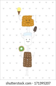 biscuit and milk poster template vector/illustration / background/ greeting card