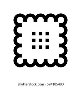 Biscuit mini line, icon, background and graphic. The icon is black and white, linear  flat, vector, pixel perfect, minimal, suitable for web and print. 