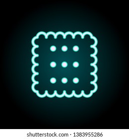 biscuit neon icon. Elements of fast food set. Simple icon for websites, web design, mobile app, info graphics