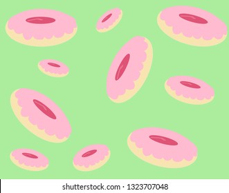 biscuit on a green background pattern