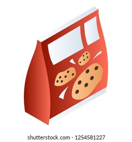 Biscuit pack icon. Isometric of biscuit pack vector icon for web design isolated on white background