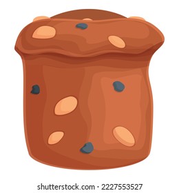Biscuit panettone icon cartoon vector. Italian slice. Sweet food