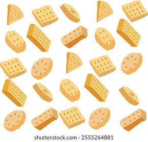 biscuit pattern vector illustration. Good for banner, poster, greeting card, party card, invitation, template, advertising, campaign, and social media.