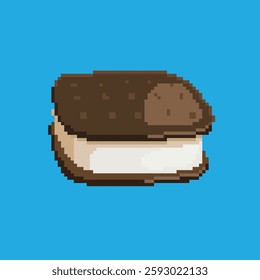 biscuit pixel art, vector illustration on isolated background.