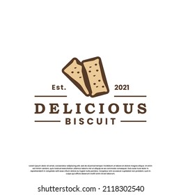 Biscuit Product Label Logo Design. Biscuit Vintage Emblem Logo.