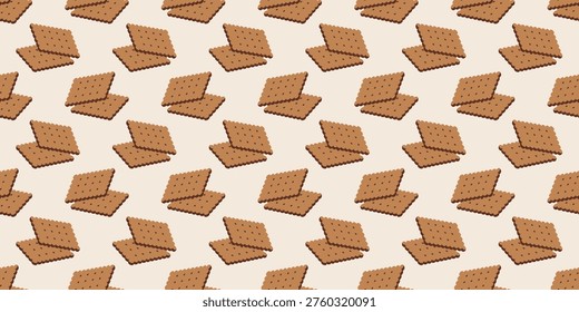 biscuit seamless pattern vector illustration. biscuit seamless pattern background design.