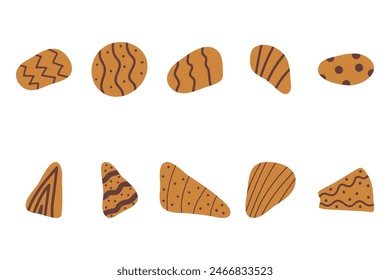 Biscuit set icon. Food flat design