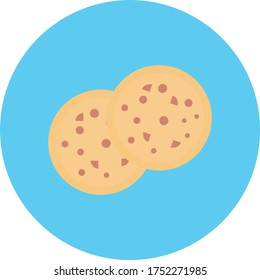 biscuit vector flat color icon 