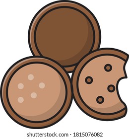 Keks, Vektorflachfarbensymbol 