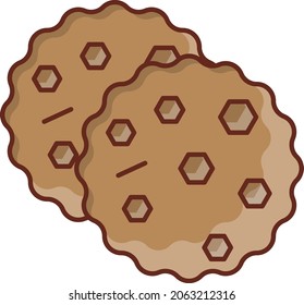 biscuit Vector illustration on a transparent background. Premium quality symbols. Vector Line Flat color  icon for concept and graphic design.