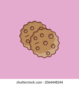biscuit Vector illustration on a transparent background. Premium quality symbols. Vector Line Flat color  icon for concept and graphic design.