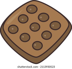 biscuit Vector illustration on a transparent background.Premium quality symmbols.Vector line flat icon for concept and graphic design.
