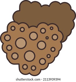 biscuit Vector illustration on a transparent background.Premium quality symmbols.Vector line flat icon for concept and graphic design.
